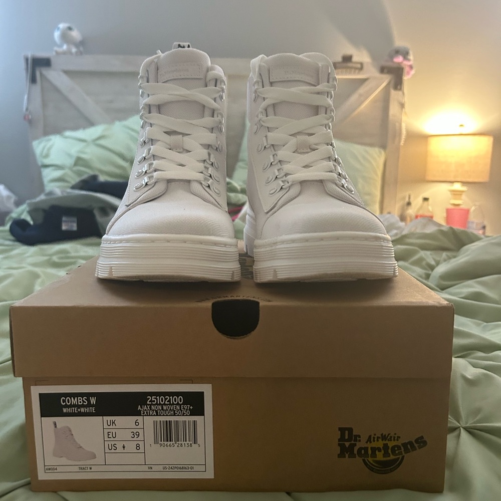 Dr. Martens Combs White Boots